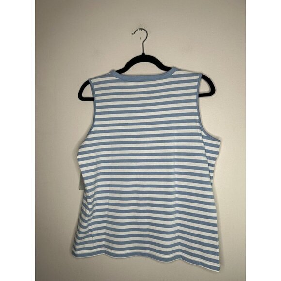 First Issue Liz Claiborne Blue White Striped Cherry Tank y2K Size Medium… - Picture 11 of 11